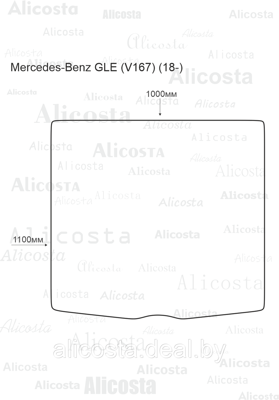 ЭВА автоковрик Mercedes-Benz GLE-class (V167) (18-) Багажник, Ромб, Черный - фото 1 - id-p199190087