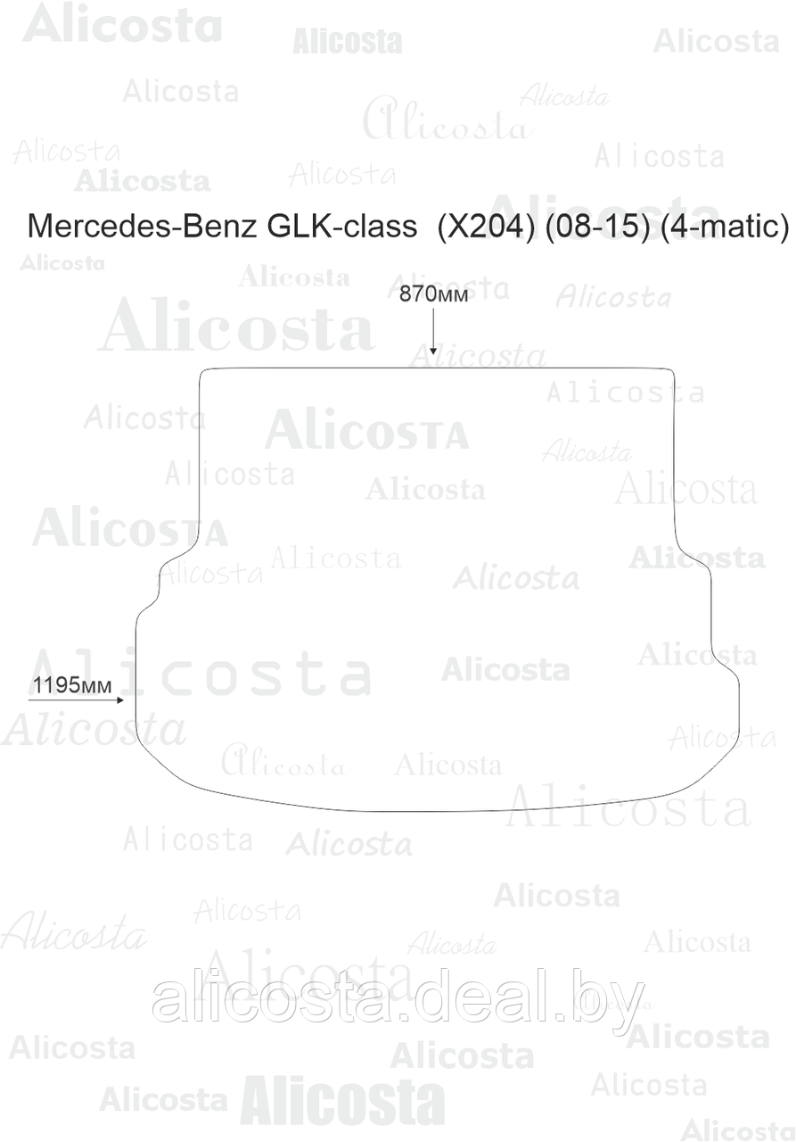 Ворсовый автоковрик Mercedes-Benz GLK-class (X204) (08-15) (4-matic) Багажник, Premium, Черный - фото 1 - id-p199190108