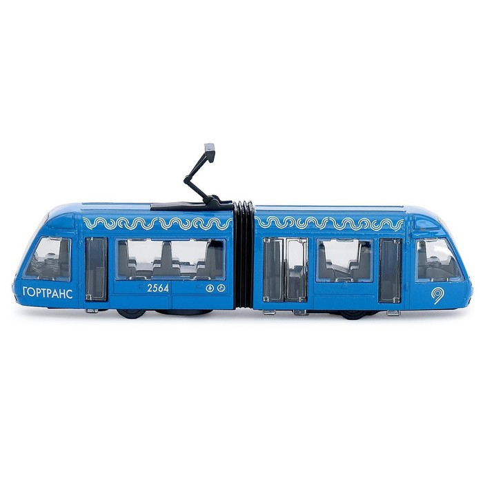 Трамвай металлический с гармошкой 19 см, световые и звуковые эффекты, инерционный - фото 2 - id-p199292022