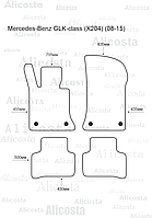 Ворсовые автоковрики Mercedes-Benz GLK-class (X204) (08-15) Салон, Premium, Черный