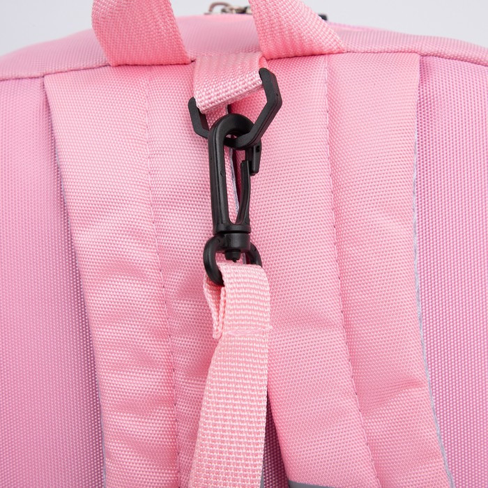 Рюкзак детский на молнии, светоотражающие элементы, цвет розовый - фото 4 - id-p199281117