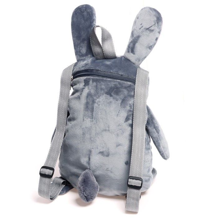 Мягкая игрушка-рюкзак «Зайка», цвет серый - фото 3 - id-p199281130