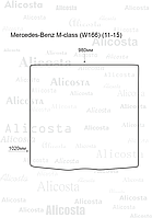 Ворсовый автоковрик Mercedes-Benz M-class (W166) (11-15) Багажник, Premium, Черный