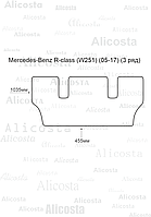 Ворсовый автоковрик Mercedes-Benz R-class (W251) (05-17) (3-ряд), Premium, Черный
