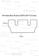 ЭВА автоковрик Mercedes-Benz R-class (W251) (05-17) (3-ряд), Шестиугольник, Черный