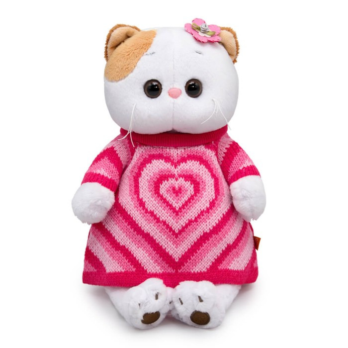Мягкая игрушка «Ли-Ли в вязаном платье с сердцем», 24 см - фото 1 - id-p199291067