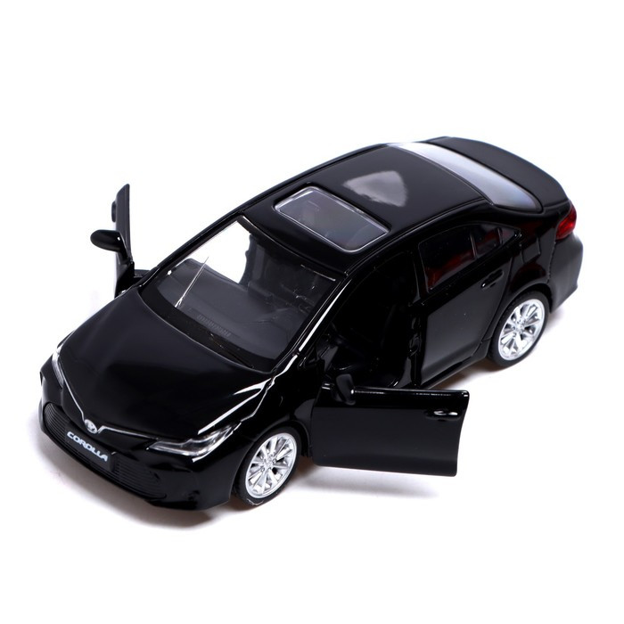 Машина металлическая TOYOTA COROLLA HYBRID, 1:43, инерция, открываются двери, цвет чёрный - фото 3 - id-p199296873