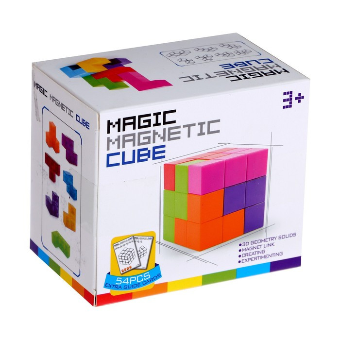 Конструктор магнитный «Магический куб», 7 деталей, 54 задания - фото 10 - id-p199288266