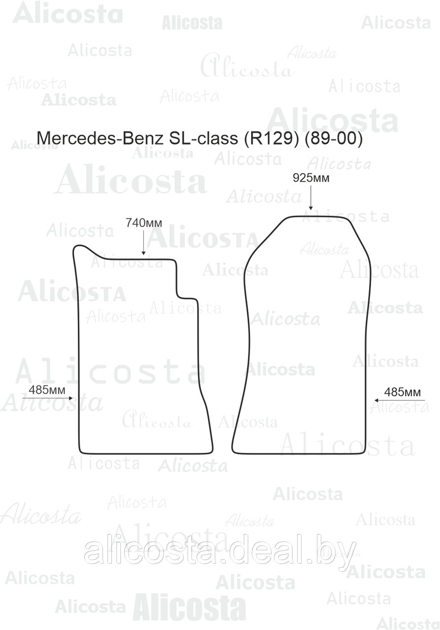 ЭВА автоковрики Mercedes-Benz SL-class (R129) (89-00) Салон, Ромб, Черный - фото 1 - id-p199190430