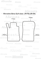 Ворсовые автоковрики Mercedes-Benz SLK-class (R170) (96-04) Салон, Premium, Черный