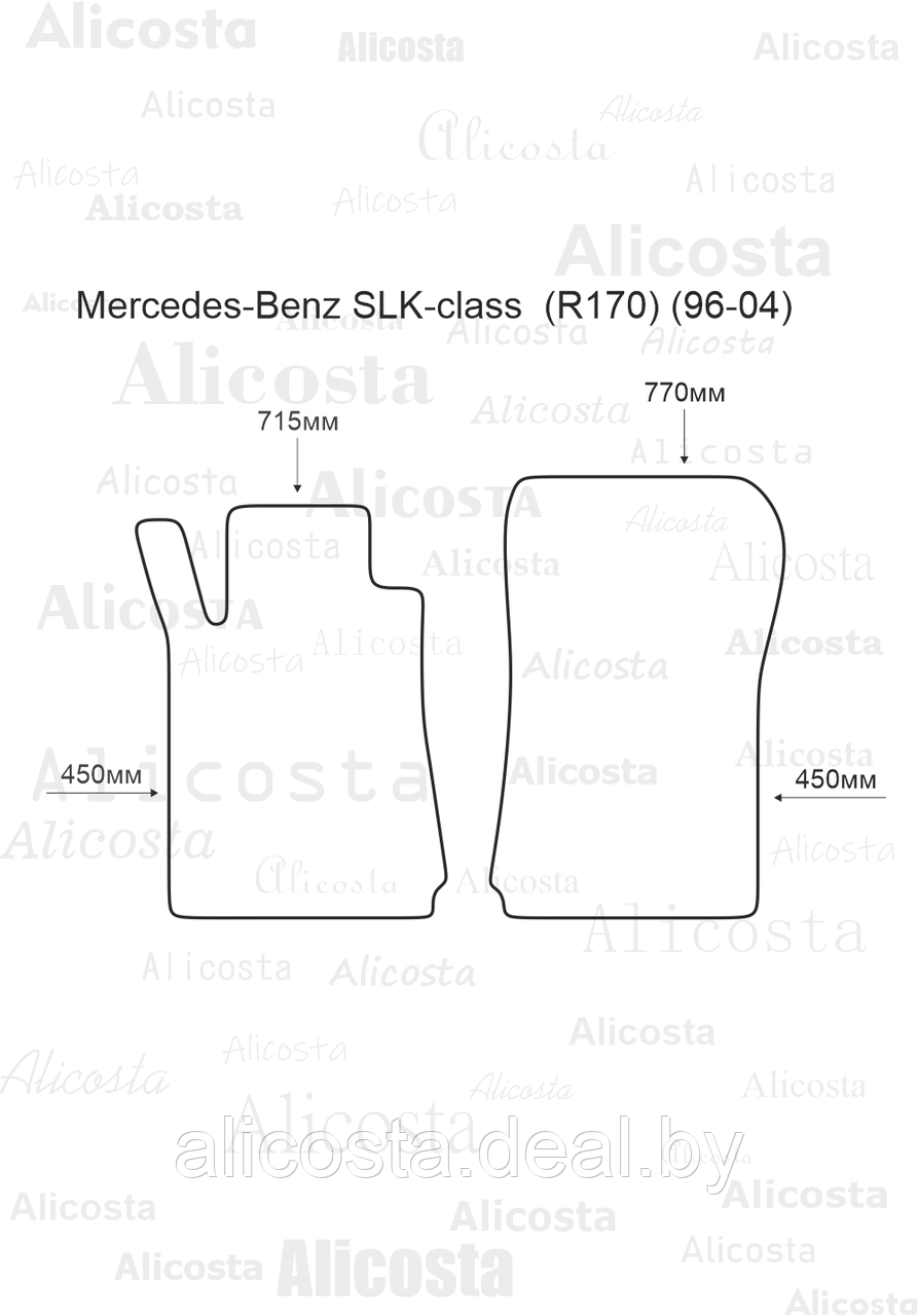 Ворсовые автоковрики Mercedes-Benz SLK-class (R170) (96-04) Салон, Premium, Черный - фото 1 - id-p199190442