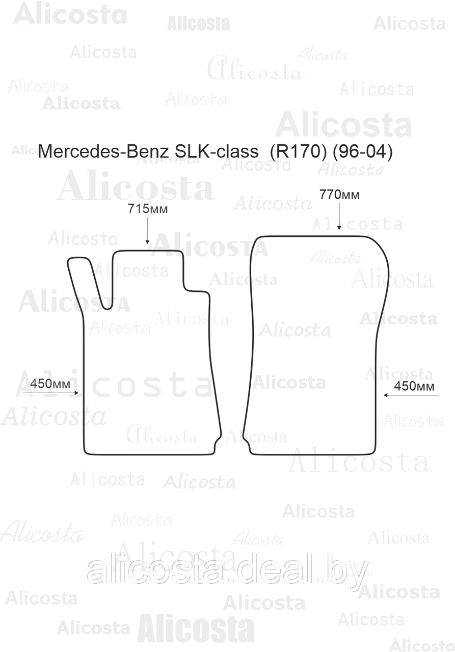 ЭВА автоковрики Mercedes-Benz SLK-class (R170) (96-04) Салон, Шестиугольник, Черный - фото 1 - id-p199190446