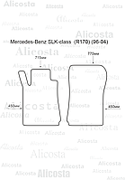 ЭВА автоковрики Mercedes-Benz SLK-class (R170) (96-04) Салон, Шестиугольник, Серый