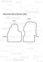 Ворсовые автоковрики Mercedes-Benz Sprinter (06-) Салон, Standart, Серый