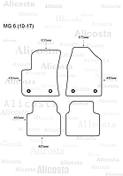 ЭВА автоковрики MG 6 (10-17) Салон, Шестиугольник, Черный