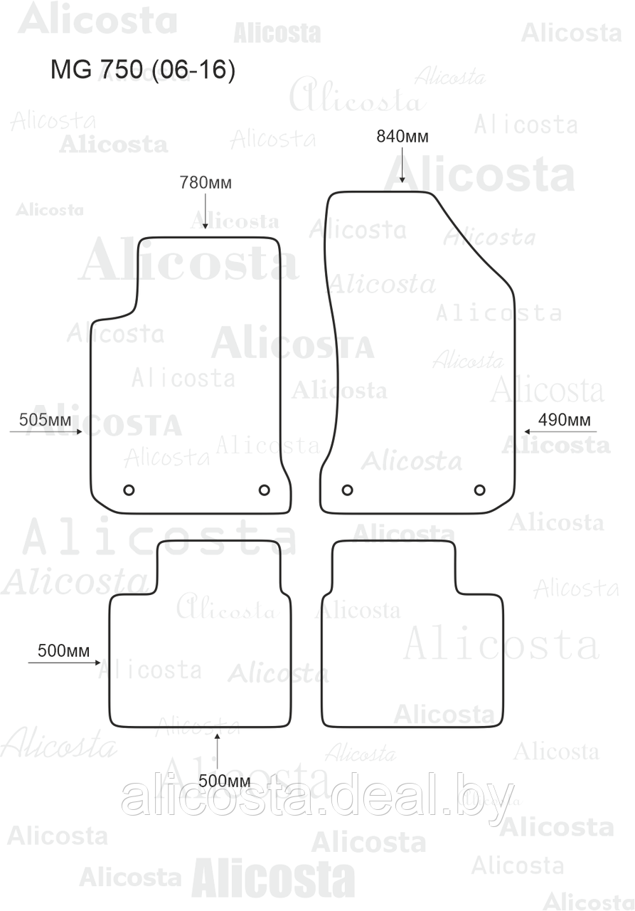 Ворсовые автоковрики MG 750 (06-16) Салон, Standart, Черный - фото 1 - id-p199190628