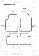 ЭВА автоковрики MG 750 (06-16) Салон, Ромб, Серый