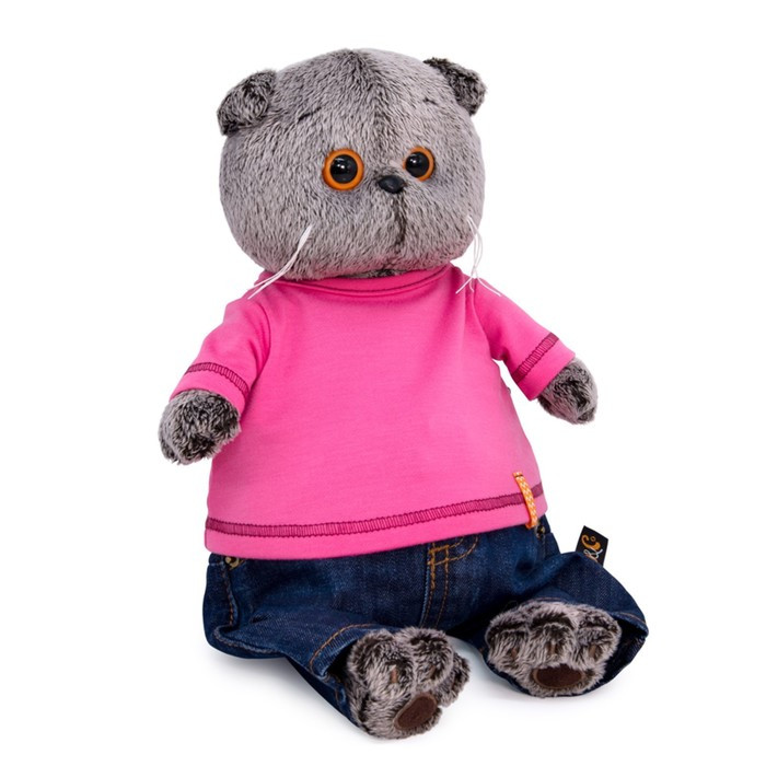 Мягкая игрушка «Басик в джинсах и малиновой футболке», 25 см - фото 5 - id-p199291176