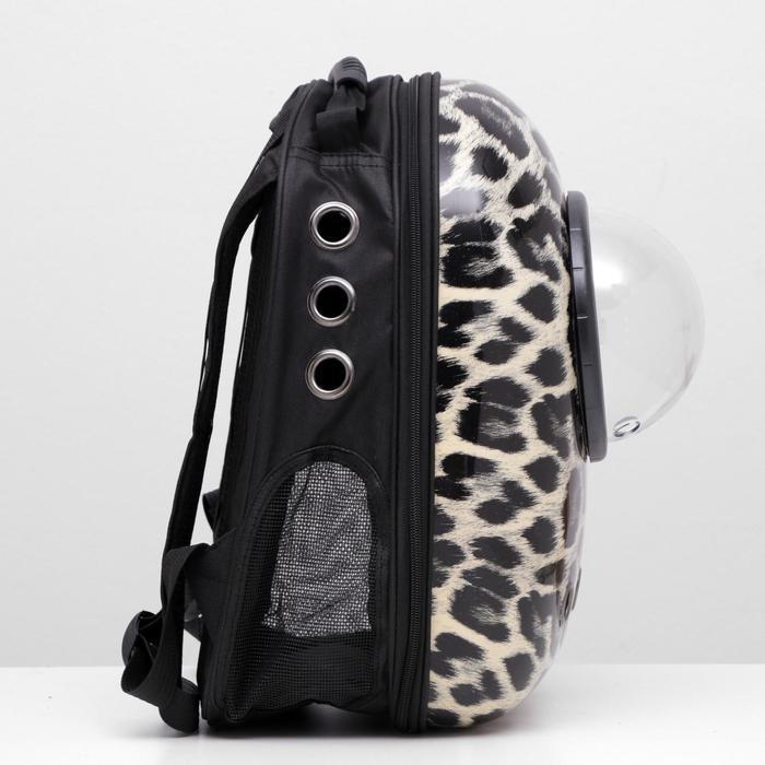 Рюкзак для переноски животных "Леопардовый", с окном для обзора, 32 х 22 х 43 см - фото 3 - id-p199303477