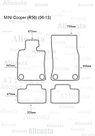 Ворсовые автоковрики MINI Cooper (R56) (06-13) Салон, Standart, Черный