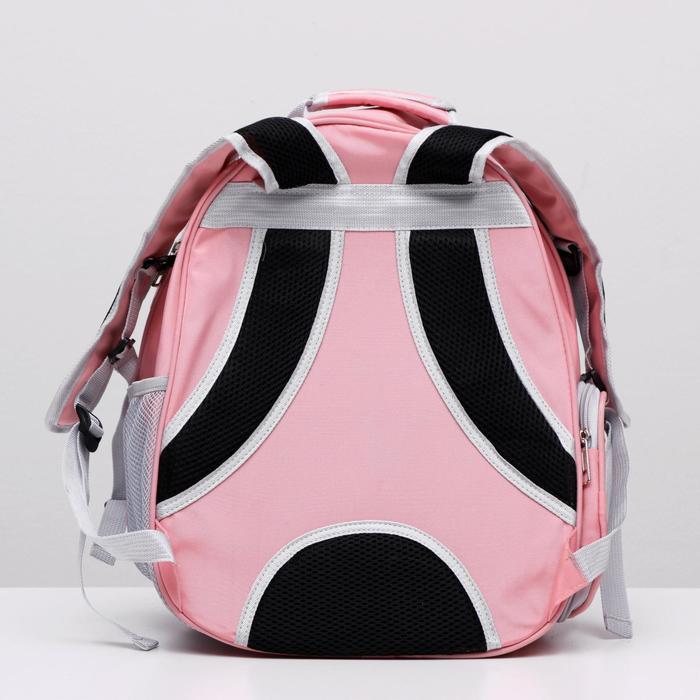 Рюкзак для переноски животных, прозрачный, 31 х 28 х 42 см, розовый - фото 4 - id-p199303485