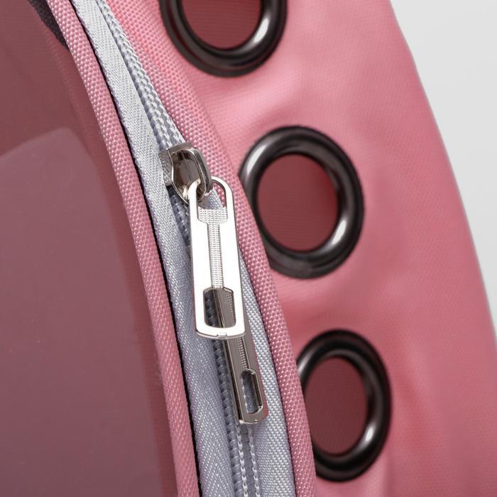 Рюкзак для переноски животных, прозрачный, 31 х 28 х 42 см, розовый - фото 7 - id-p199303485