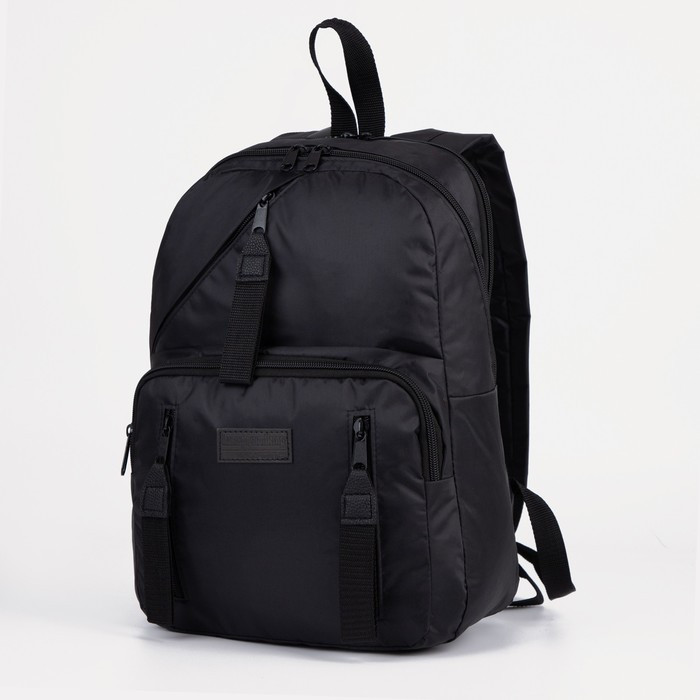 Рюкзак на молнии, наружный карман, цвет чёрный - фото 1 - id-p199281289