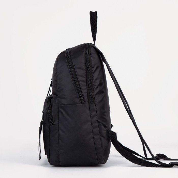 Рюкзак на молнии, наружный карман, цвет чёрный - фото 2 - id-p199281289