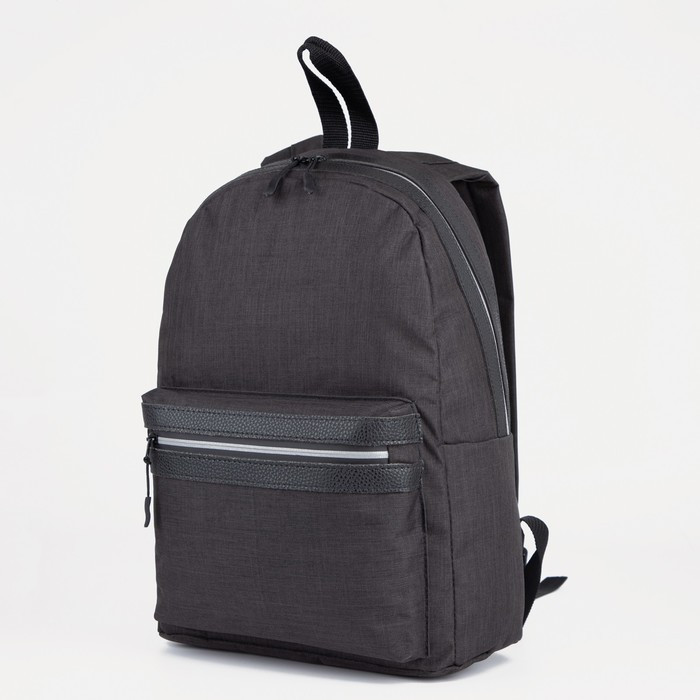 Рюкзак на молнии, наружный карман, цвет чёрный - фото 1 - id-p199281290