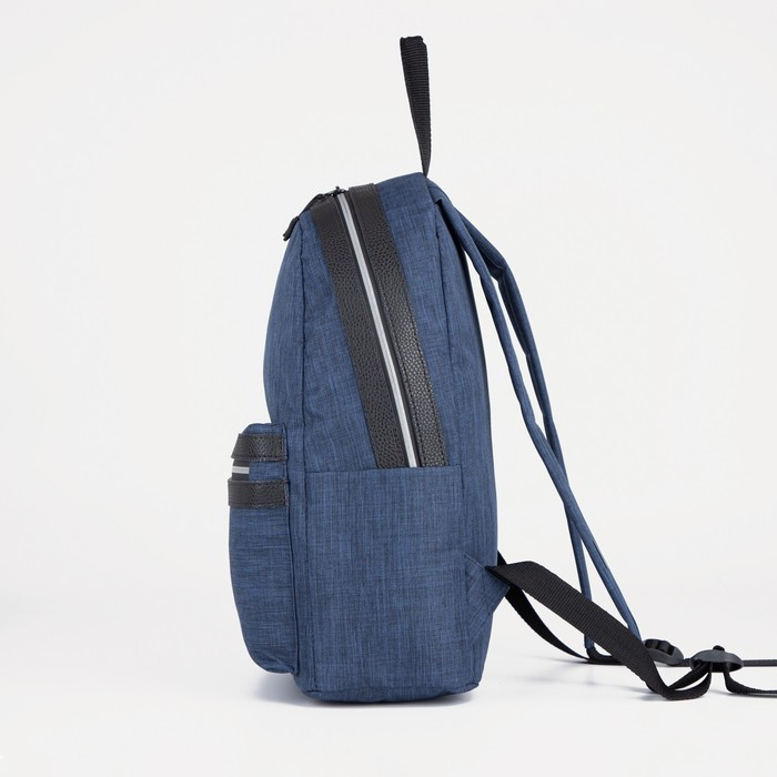 Рюкзак на молнии, наружный карман, цвет синий - фото 2 - id-p199281293