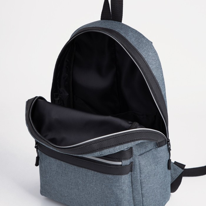 Рюкзак на молнии, наружный карман, цвет темно-серый - фото 5 - id-p199281294