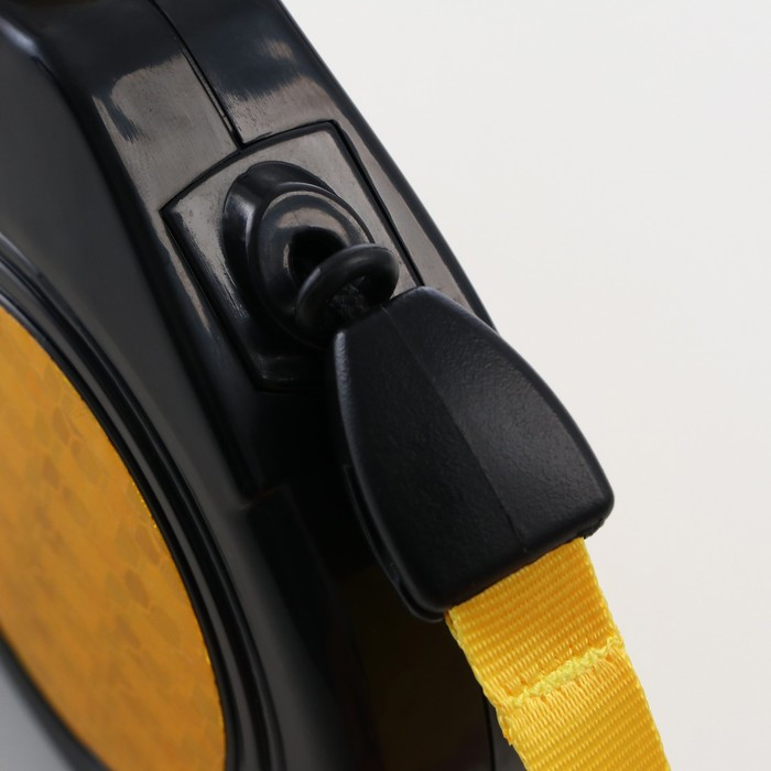 Рулетка "Пижон" светоотражающая, 3 м, до 15 кг, трос, прорезиненная ручка, жёлтая - фото 4 - id-p199303910