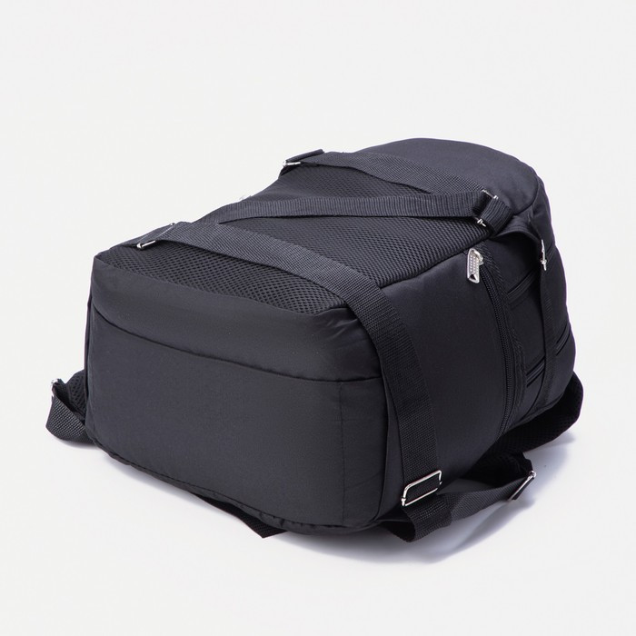 Рюкзак на молнии, 5 наружных карманов, цвет чёрный - фото 4 - id-p199281298