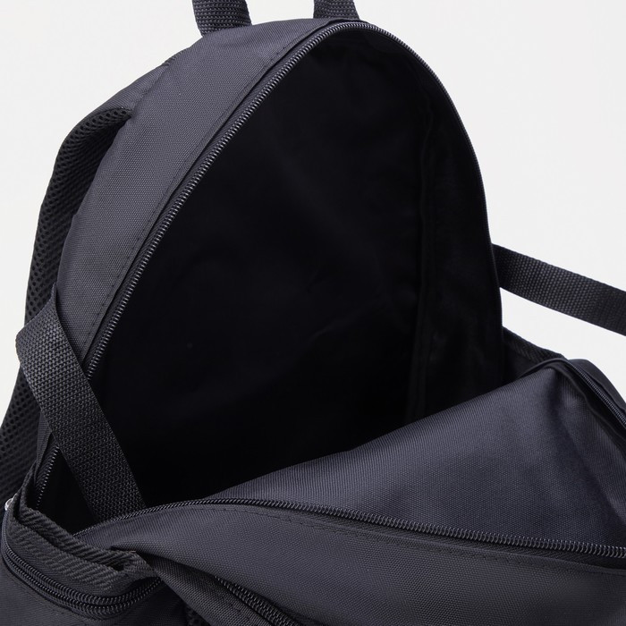 Рюкзак на молнии, 5 наружных карманов, цвет чёрный - фото 5 - id-p199281298