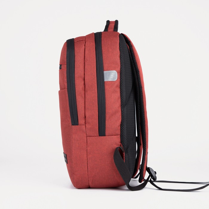 Рюкзак на молнии, наружный карман, цвет красный - фото 2 - id-p199281327