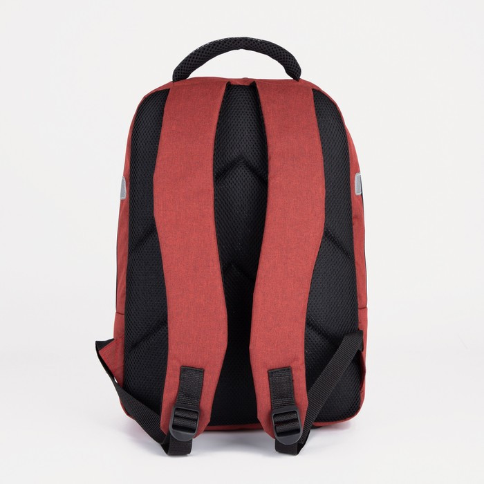 Рюкзак на молнии, наружный карман, цвет красный - фото 3 - id-p199281327