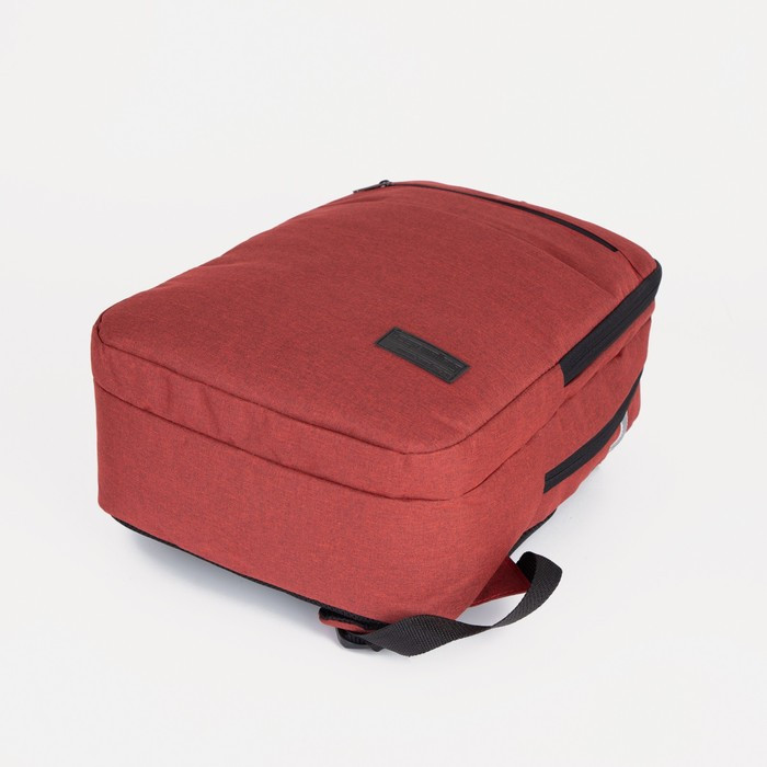 Рюкзак на молнии, наружный карман, цвет красный - фото 4 - id-p199281327