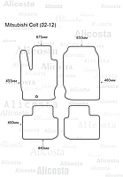 ЭВА автоковрики Mitsubishi Colt (02-12) Салон, Ромб, Черный