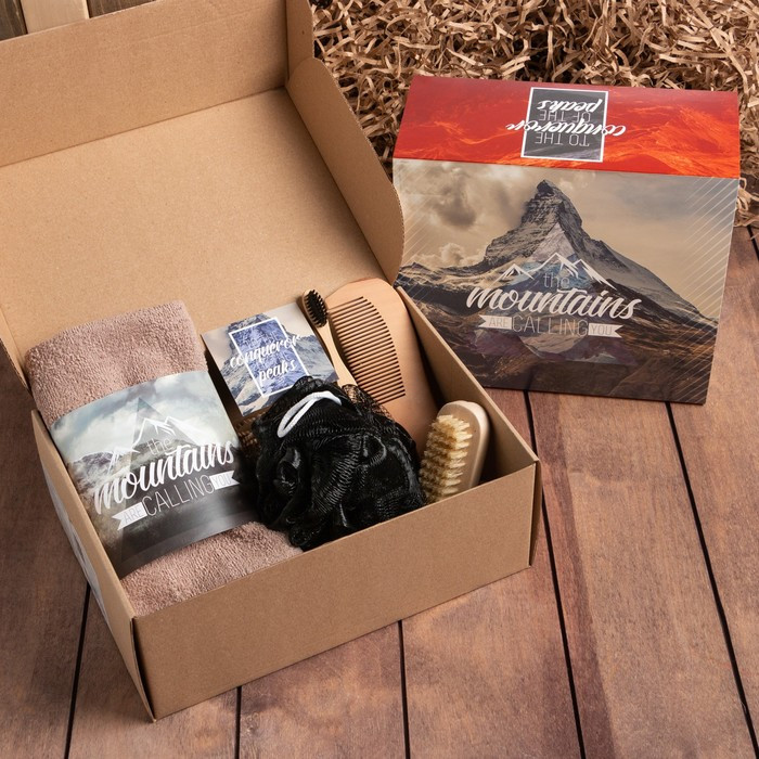 Набор подарочный Этель Mountains, полотенце 30х60 см и аксессуары - фото 1 - id-p199300681
