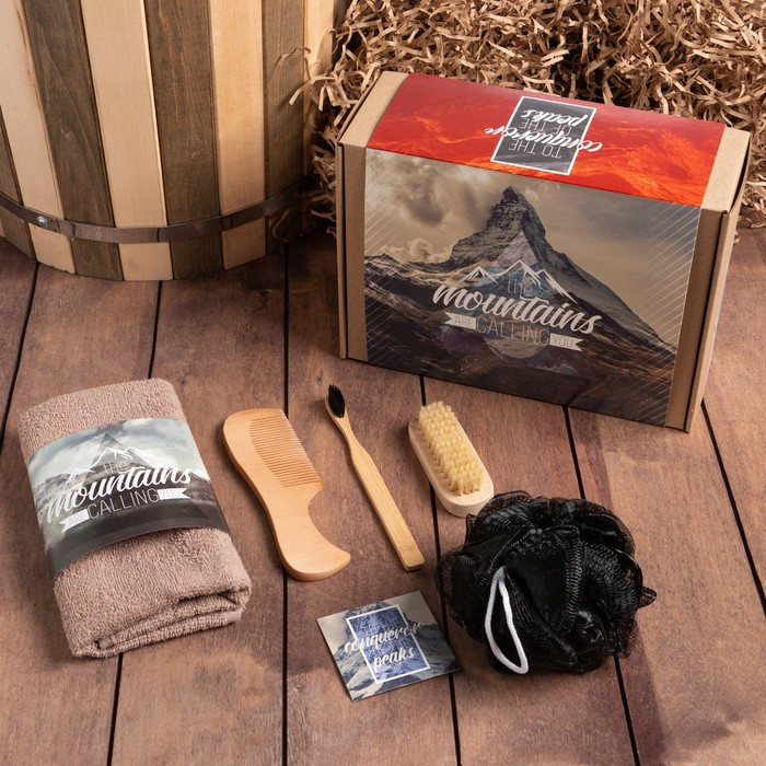 Набор подарочный Этель Mountains, полотенце 30х60 см и аксессуары - фото 2 - id-p199300681