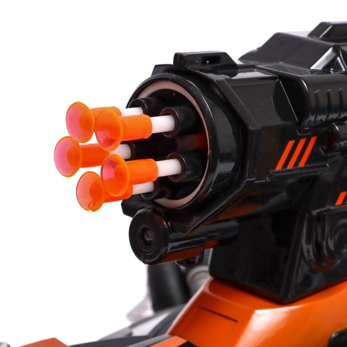 Танк радиоуправляемый Stunt, 4WD полный привод, стреляет ракетами, цвет чёрно-оранжевый - фото 3 - id-p199297044