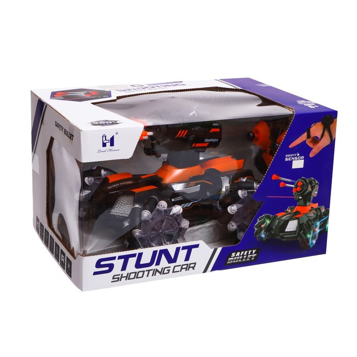 Танк радиоуправляемый Stunt, 4WD полный привод, стреляет ракетами, цвет чёрно-оранжевый - фото 7 - id-p199297044