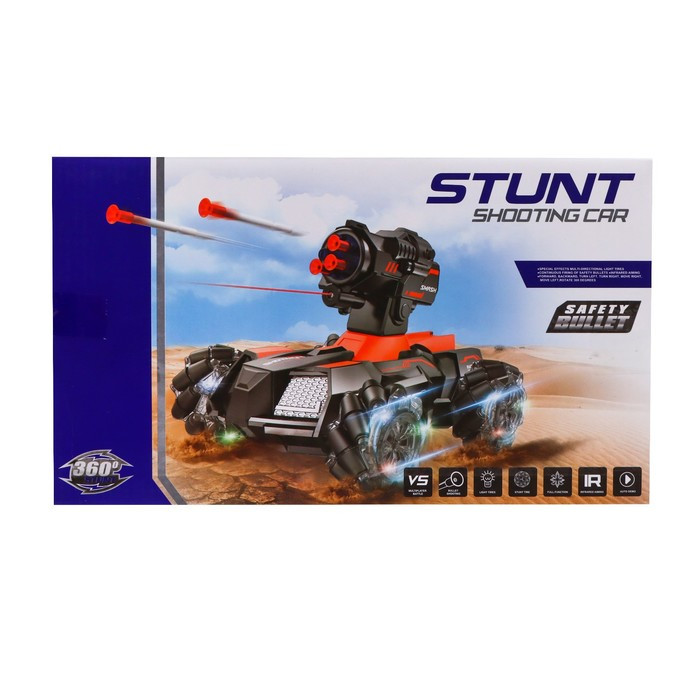 Танк радиоуправляемый Stunt, 4WD полный привод, стреляет ракетами, цвет чёрно-оранжевый - фото 8 - id-p199297044