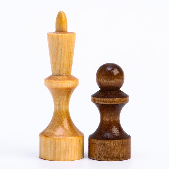 Шахматные фигуры обиходные, дерево, король 7.2 см, пешка 4.5 см, d-2 см - фото 3 - id-p199297977