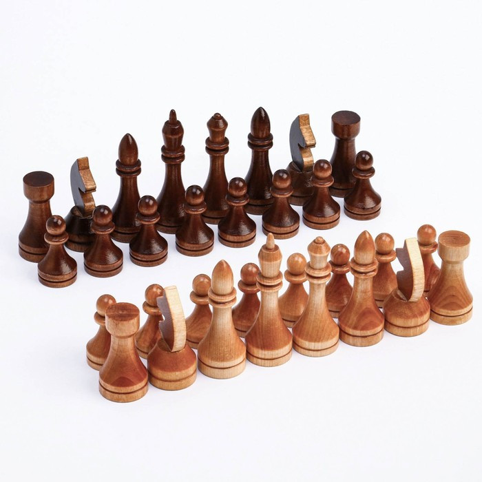Шахматные фигуры турнирные, дерево, король 10.5 см, d-3.5, пешка 5.6 см, d-3 см - фото 4 - id-p199297983