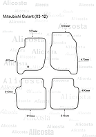 ЭВА автоковрики Mitsubishi Galant (03-12) Салон, Шестиугольник, Серый