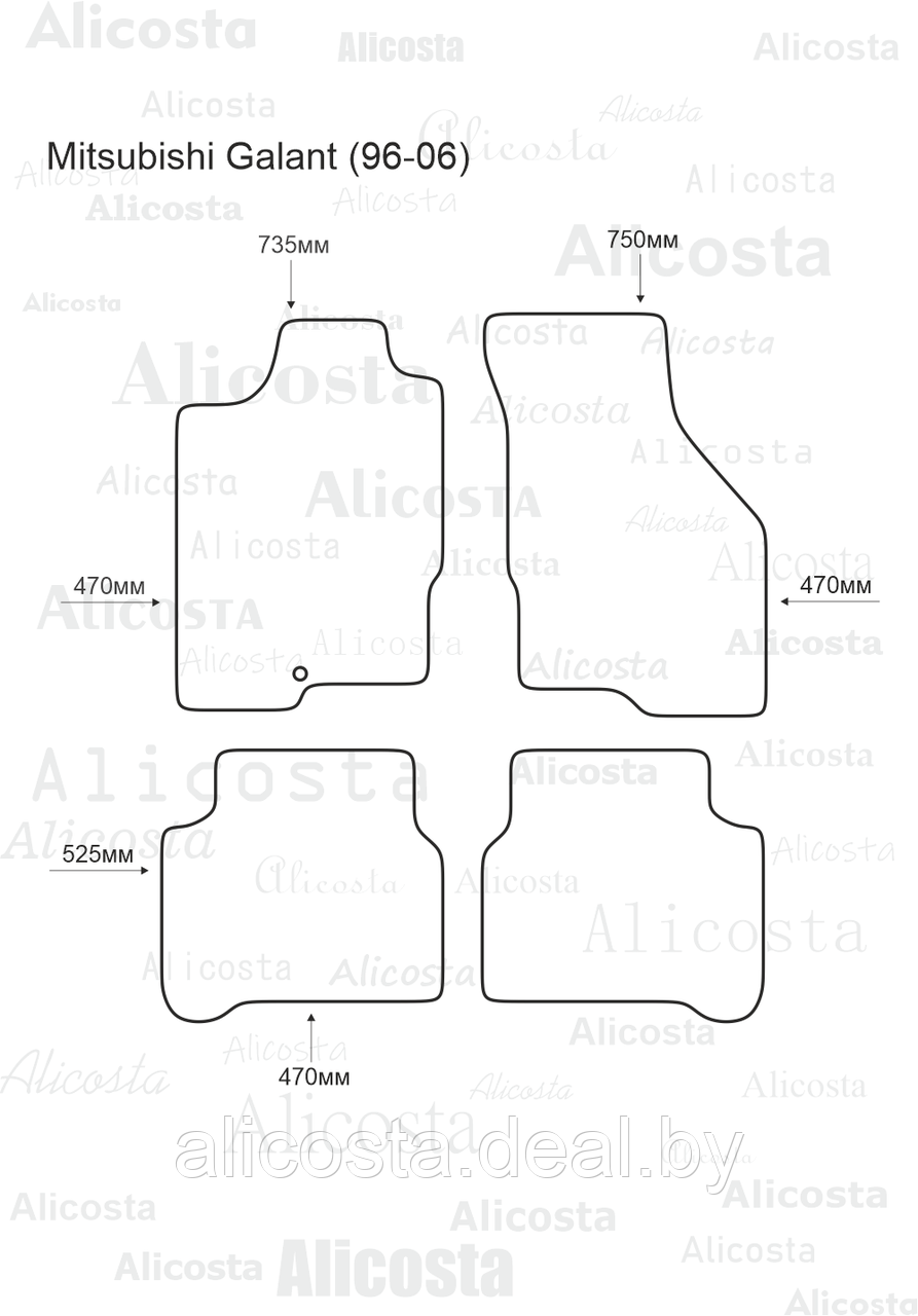 ЭВА автоковрики Mitsubishi Galant (96-06) Салон, Ромб, Бежевый - фото 1 - id-p199190869