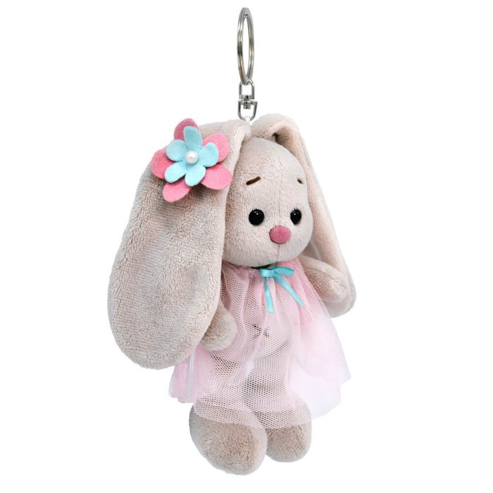 Мягкая игрушка-брелок «Зайка Ми в розовом платье, с цветочком», 14 см - фото 2 - id-p199290321