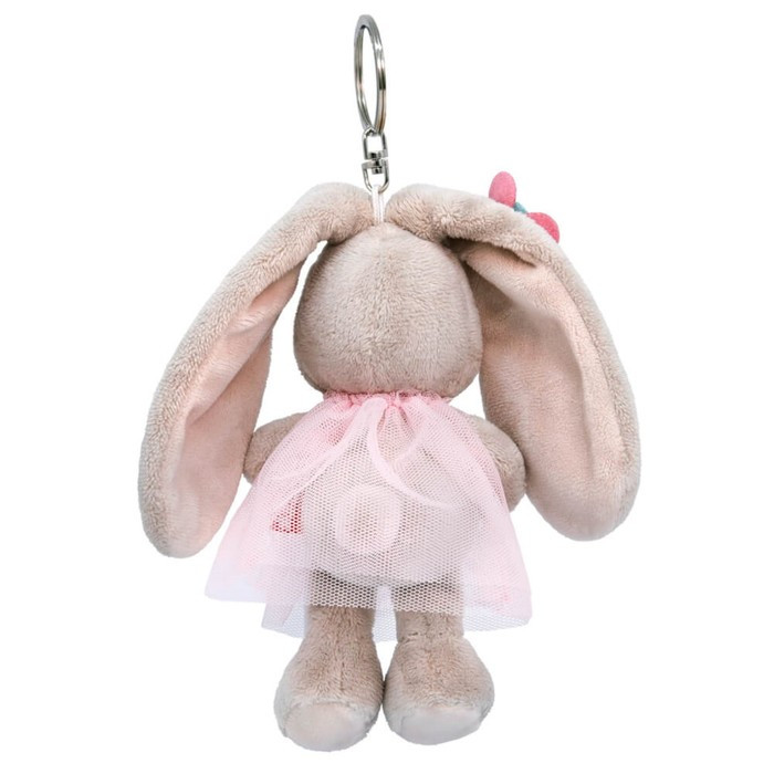 Мягкая игрушка-брелок «Зайка Ми в розовом платье, с цветочком», 14 см - фото 3 - id-p199290321