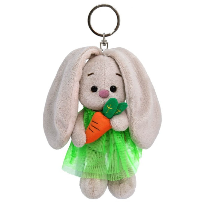 Мягкая игрушка-брелок «Зайка Ми в зелёном платье, с морковкой», 14 см - фото 1 - id-p199290350